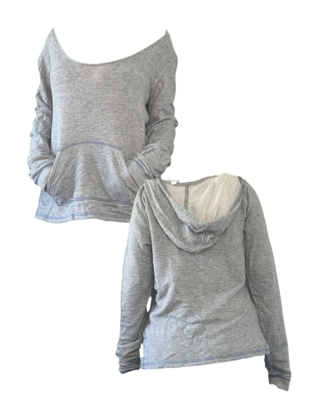 Gray Scoop Neck Hoodie